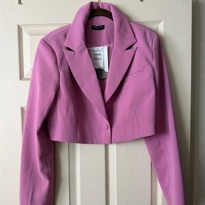 Naked Wardrobe - Cropped Blazer (Pink)